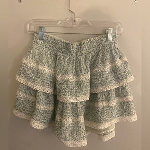 Aerie Rock n Ruffle floral print mini skirt